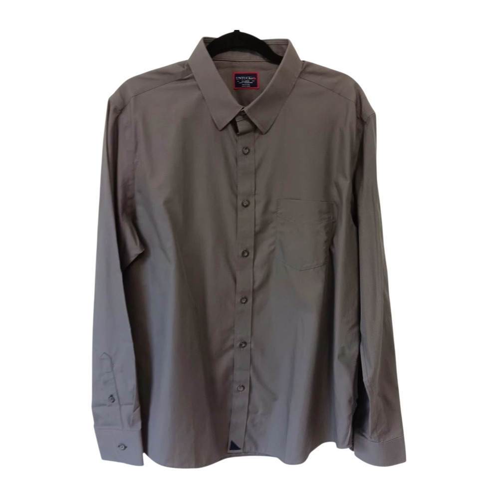 UNTUCKit Men's Shirt XL | Charcoal Gray Button Down 100% Cotton Casual